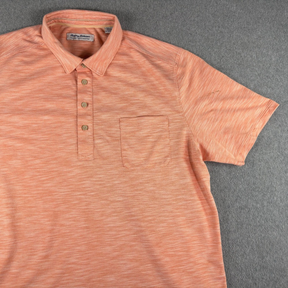 Tommy Bahama San Lucio Stretch Mens XL Light Peach Polo Shirt